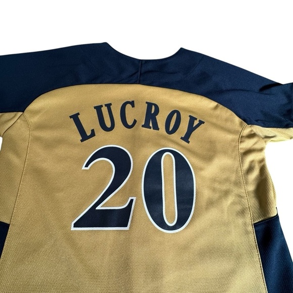 Milwaukee Brewers Jonathan Lucroy #20 MLB Majestic Kids Jersey Size Large 14-16 - Picture 10 of 12